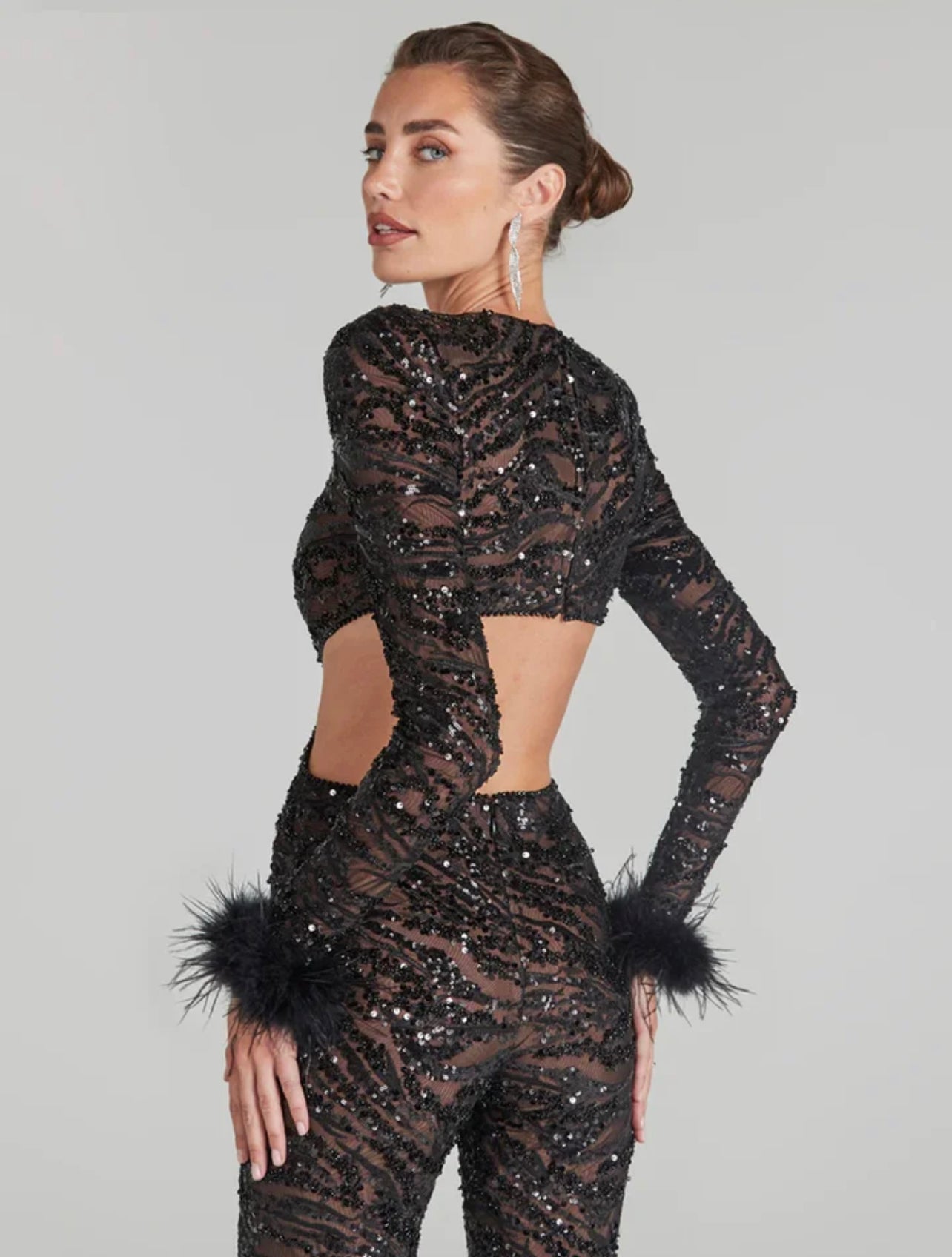 Slim sequined jumpsuit