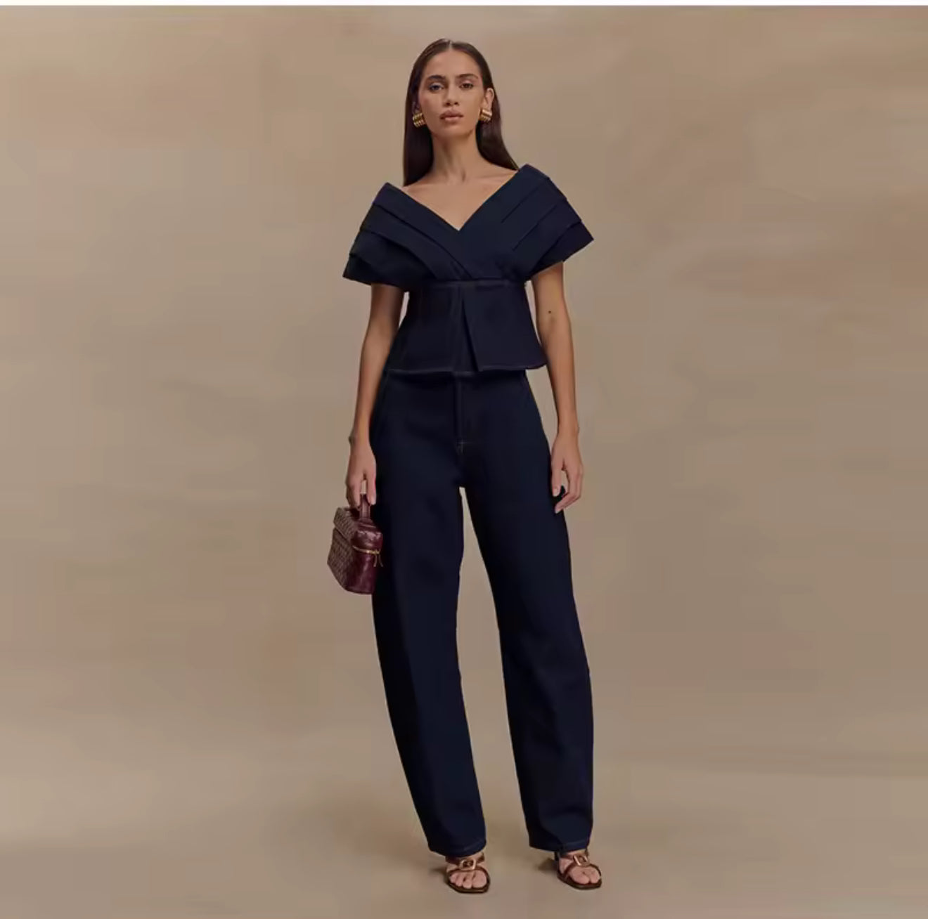 Denim shoulder set