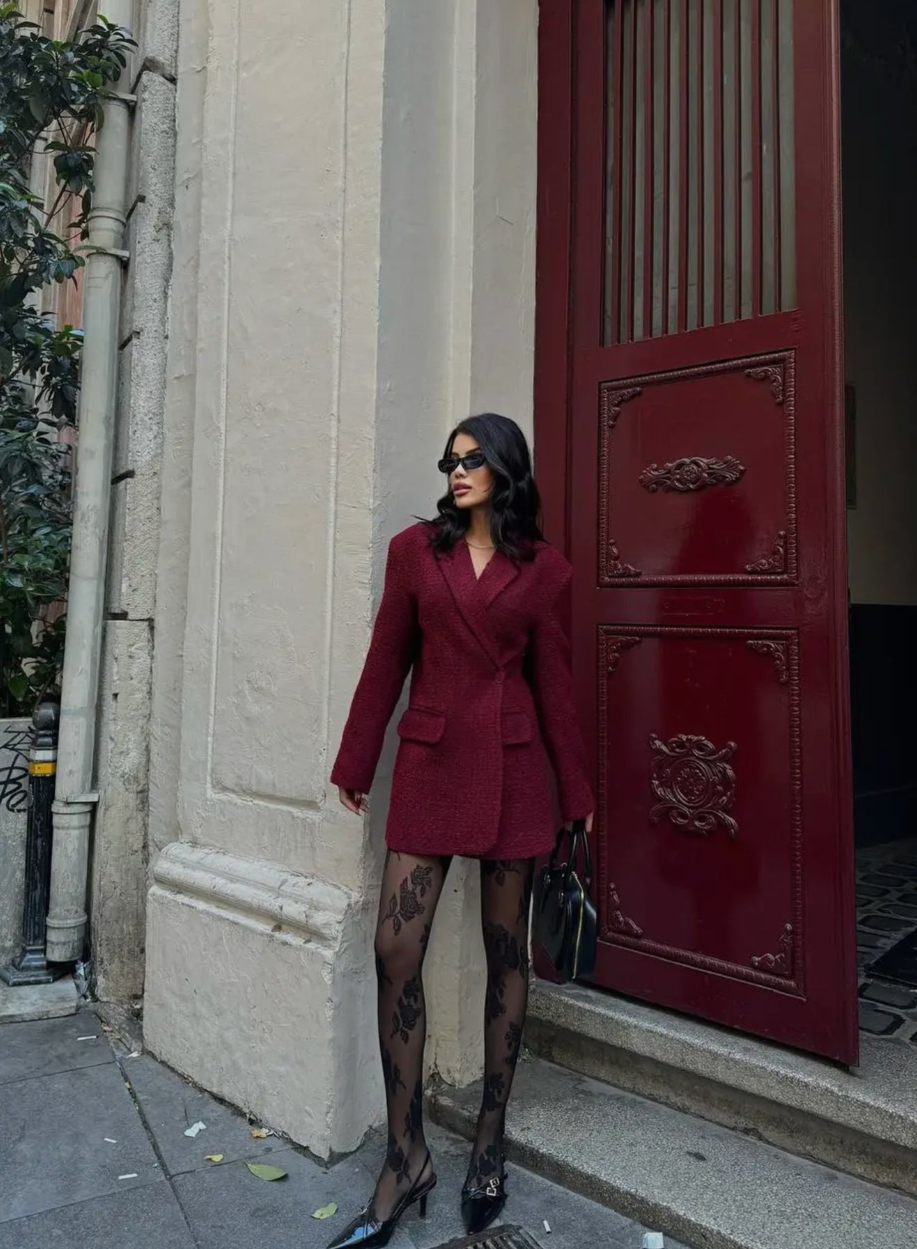 Womens Wool Blend Long Blazer with Pockets- Elegant Jacket