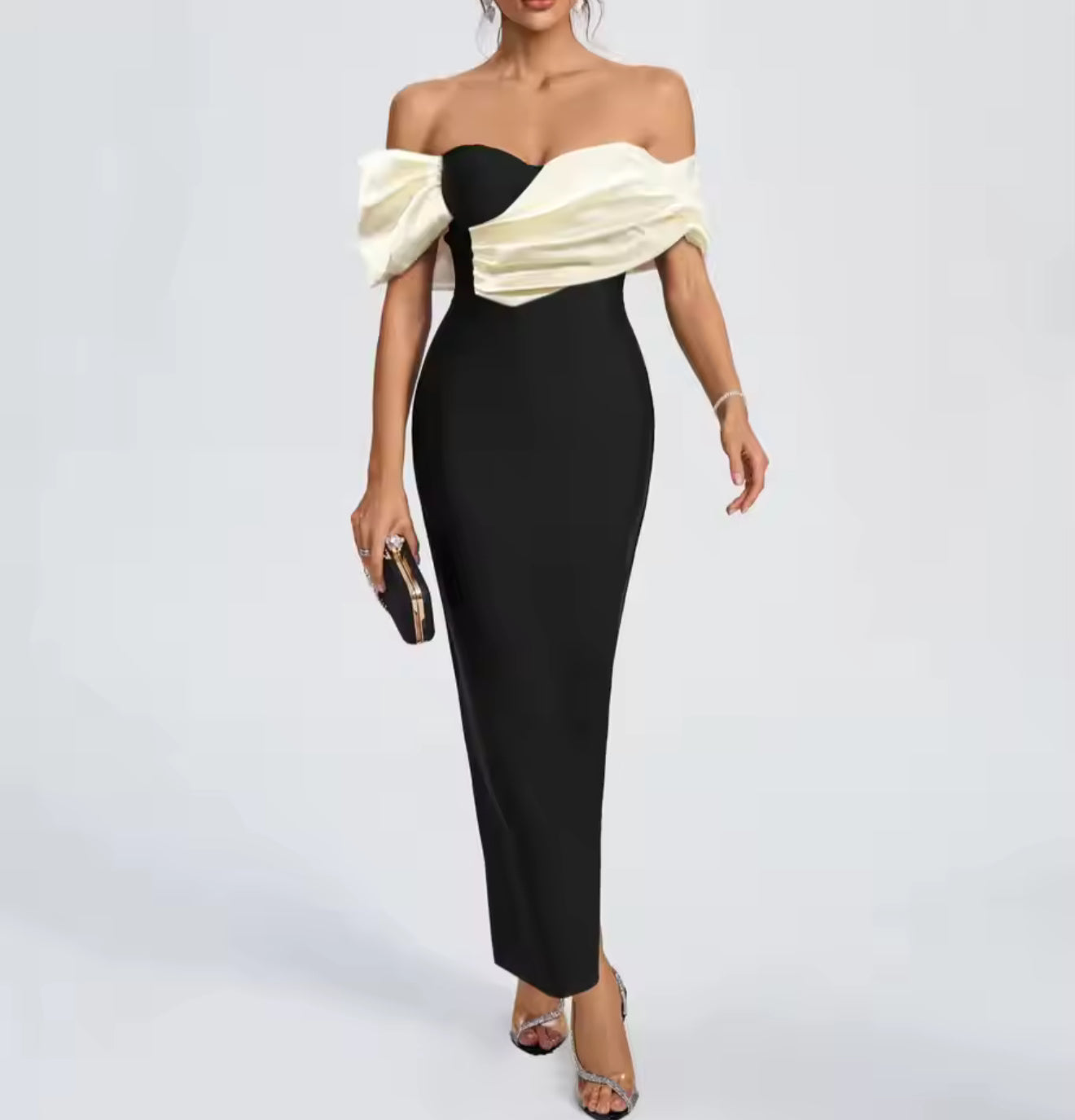Ruffle shoulder dress