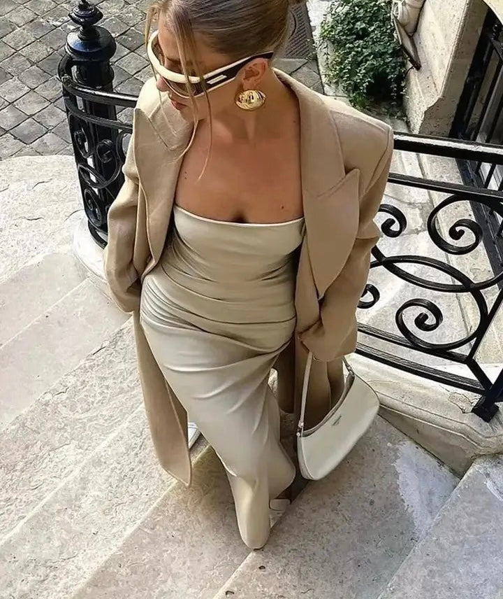 Faux leather dress