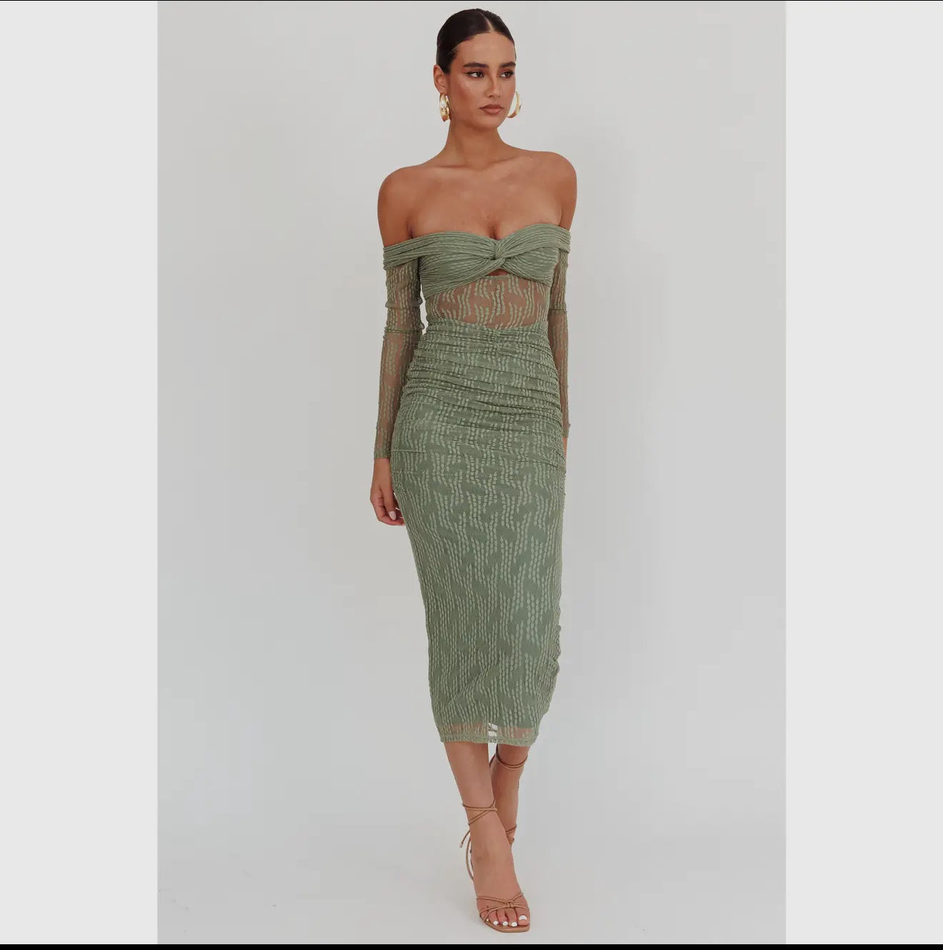 Long Sleeve Bodycon Midi Dress
