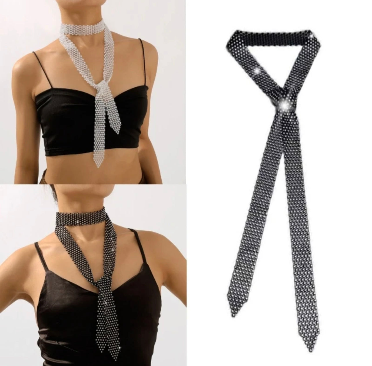 Rhinestone tie