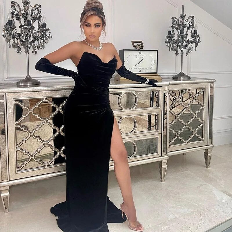 Velvet corset dress