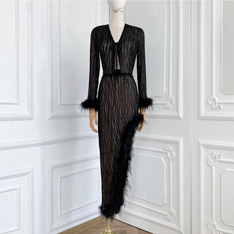 Ostrich feather set