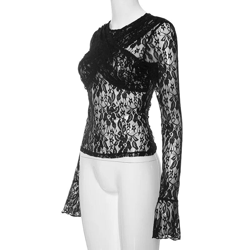 Lace mesh top