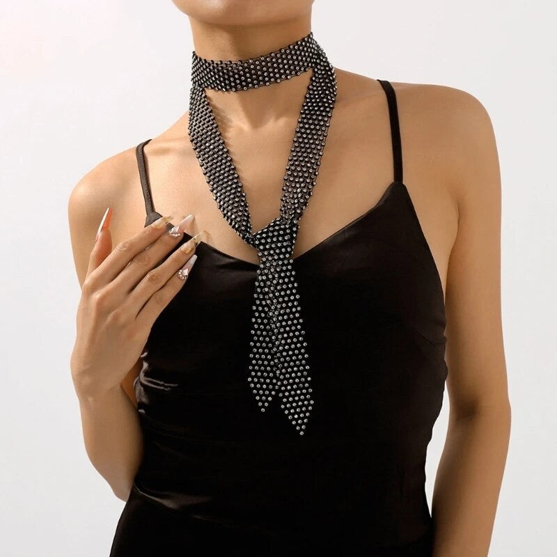 Rhinestone tie