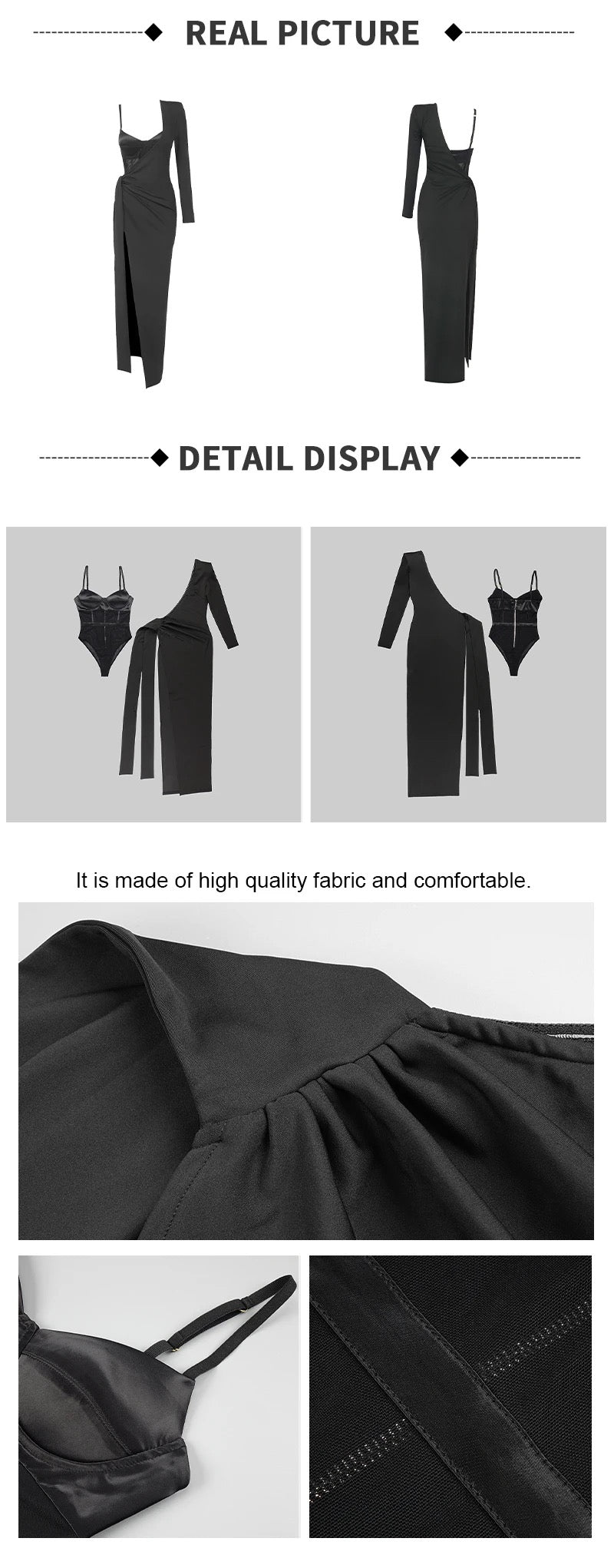 Ruched bodysuits &skirt