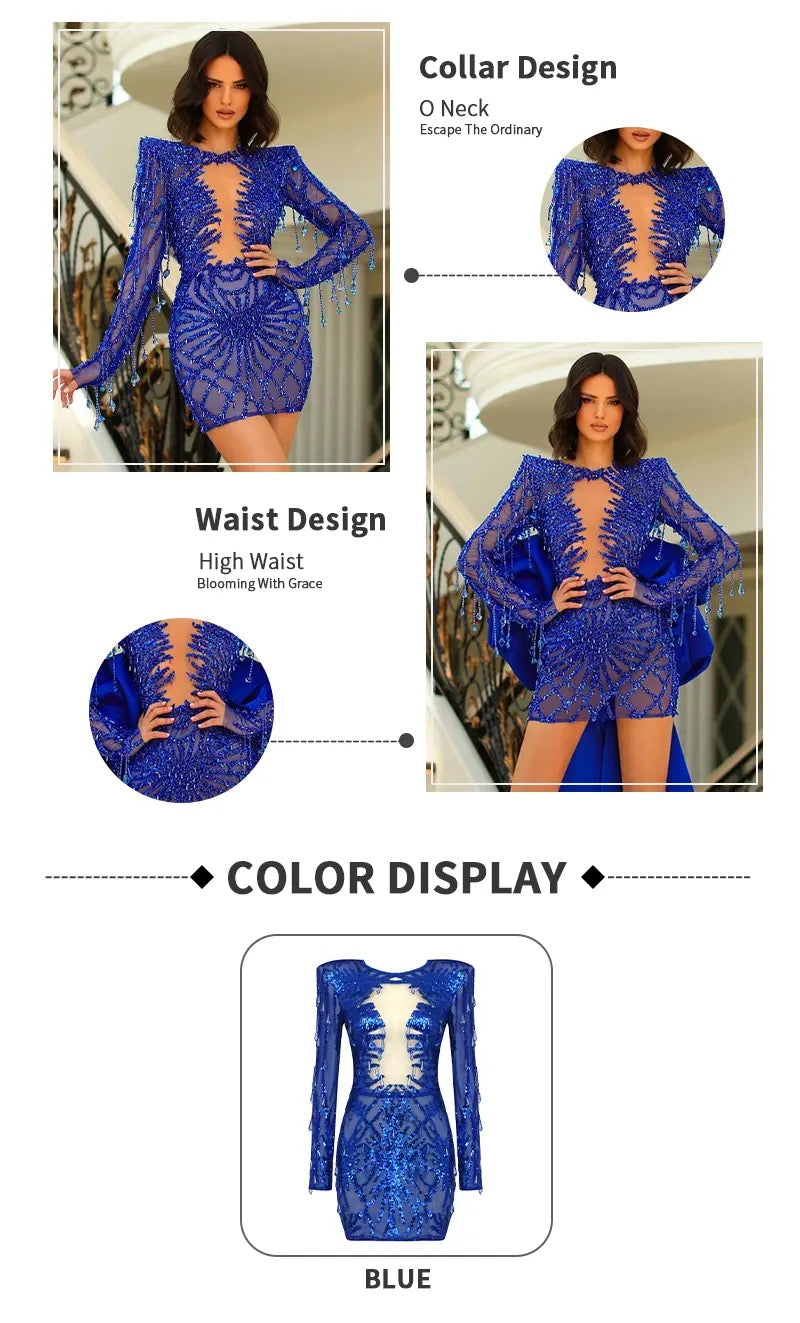 High waist crystal dress