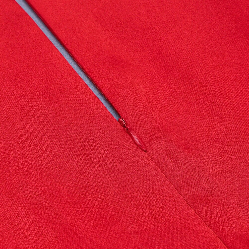 Red satin dress