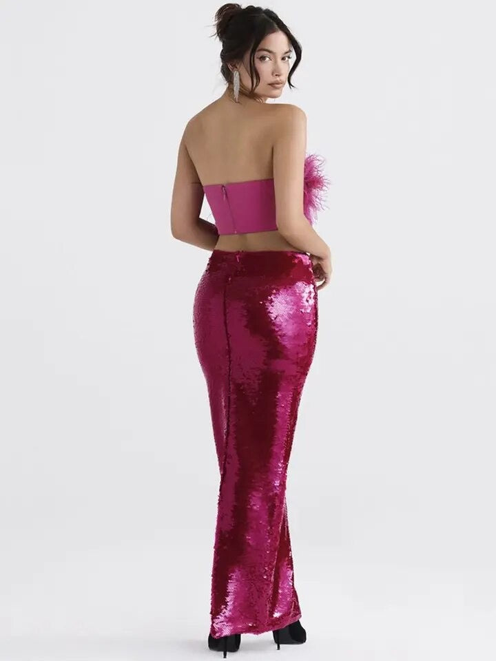 Feather sequin set