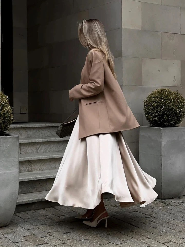 Satin loose skirt