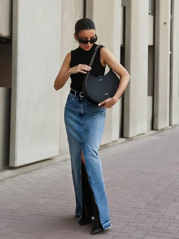 High waist denim skirt ju