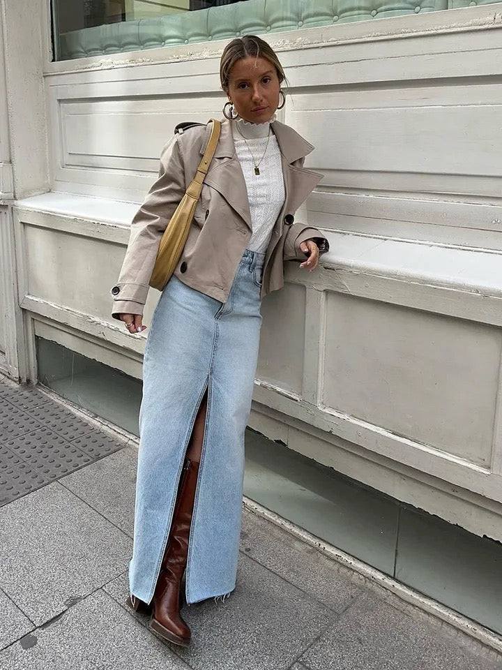 High waist denim skirt ju