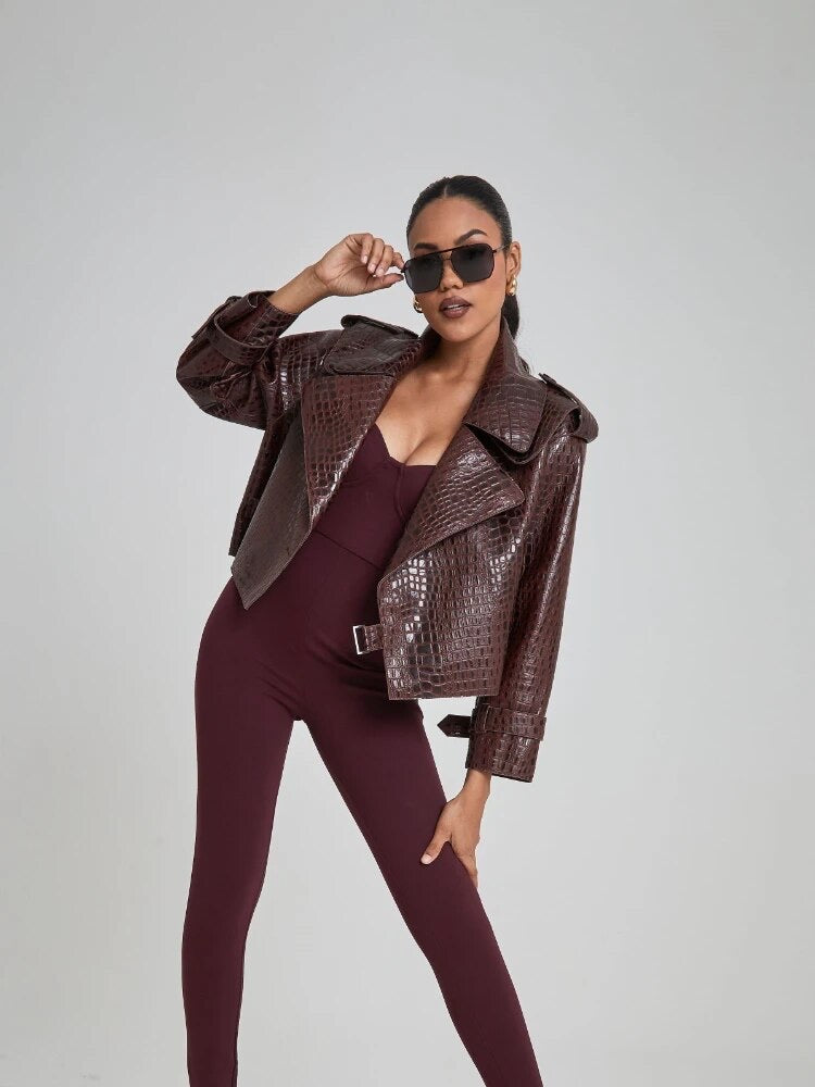 Oversized croc jacket