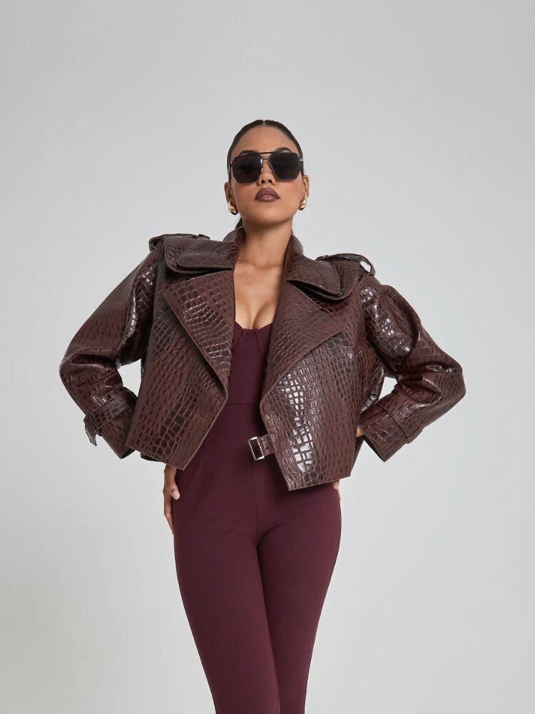 Oversized croc jacket