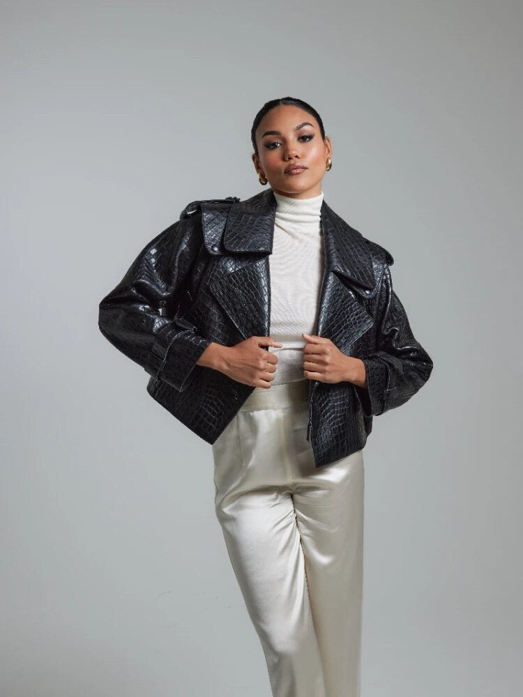 Oversized croc jacket