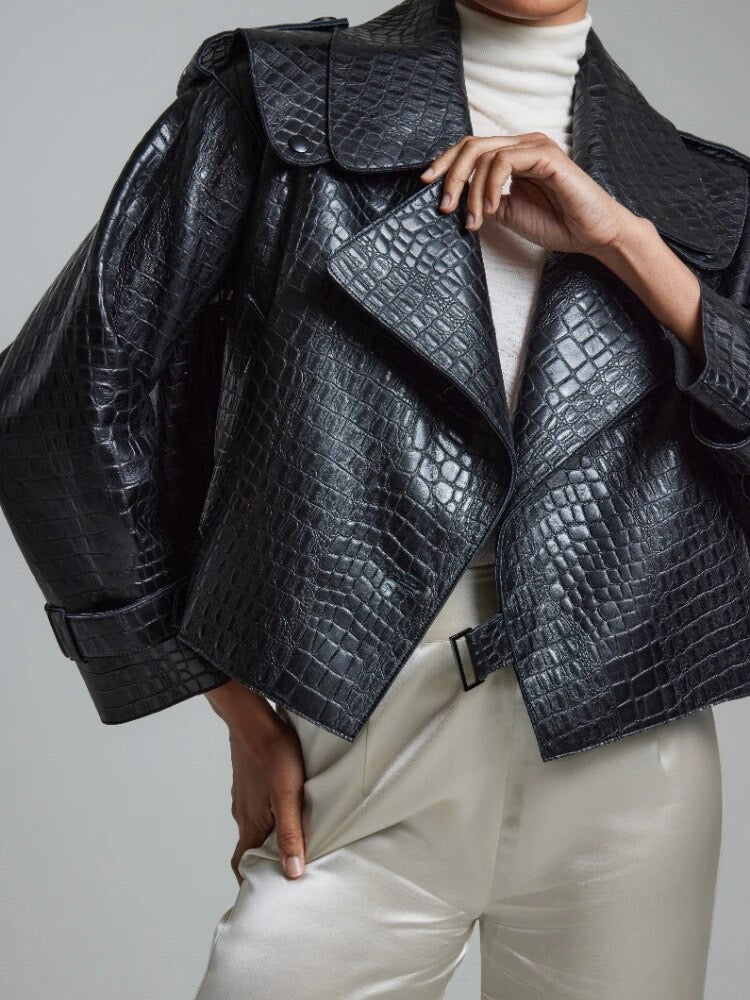 Oversized croc jacket