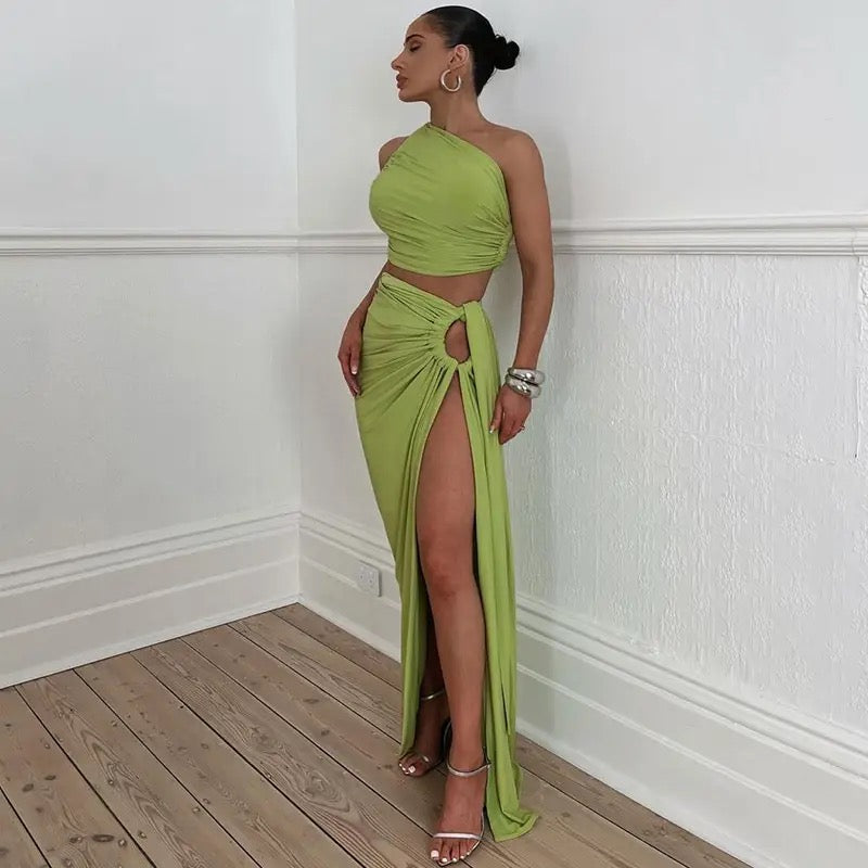 Backless top&skirt set