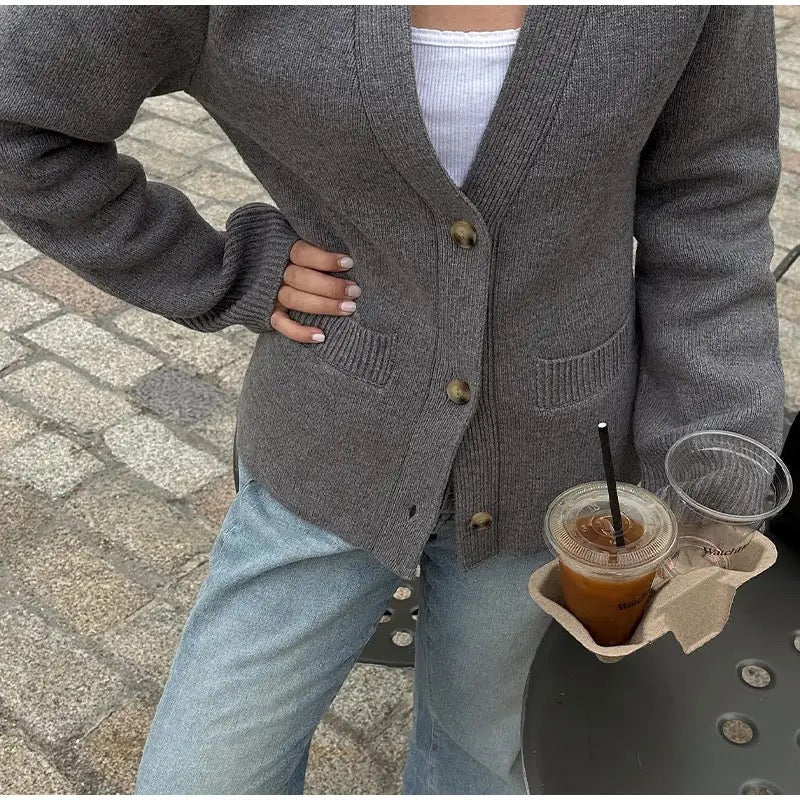 V-neck cardigan