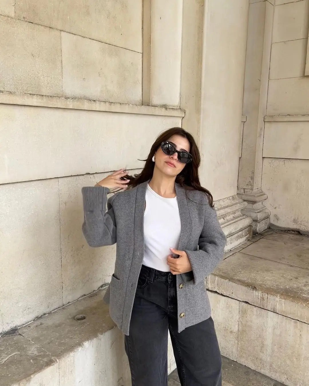 V-neck cardigan