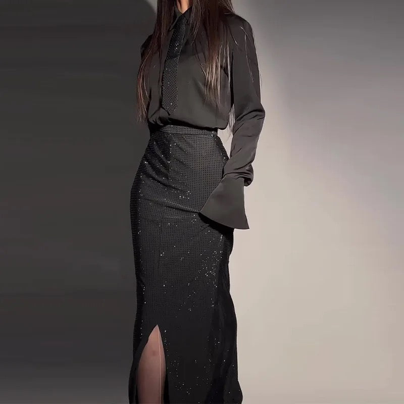Wrapped Hip Skirt Suit