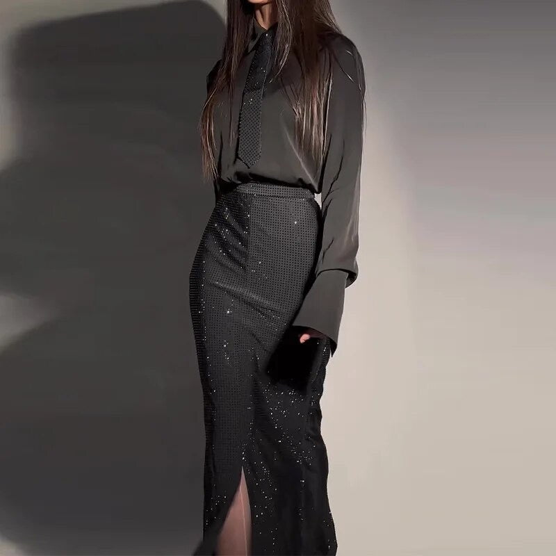Wrapped Hip Skirt Suit