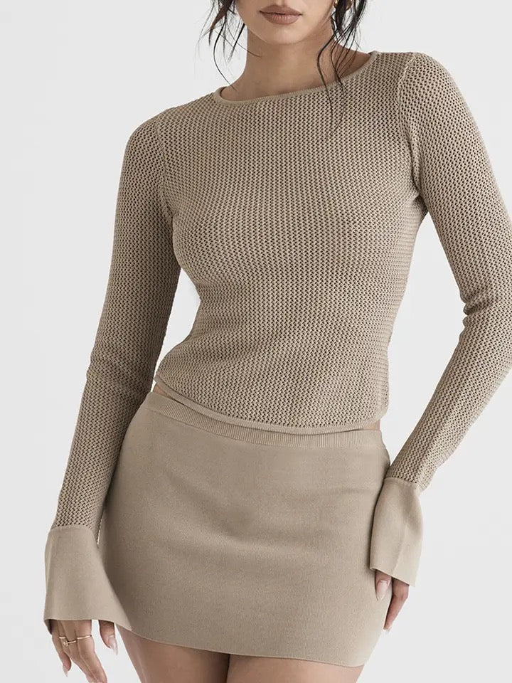 Women Casual Ruched Long Sleeve T-Shirts Spring Fall Solid Slim Fit Pullovers Female Streetwear