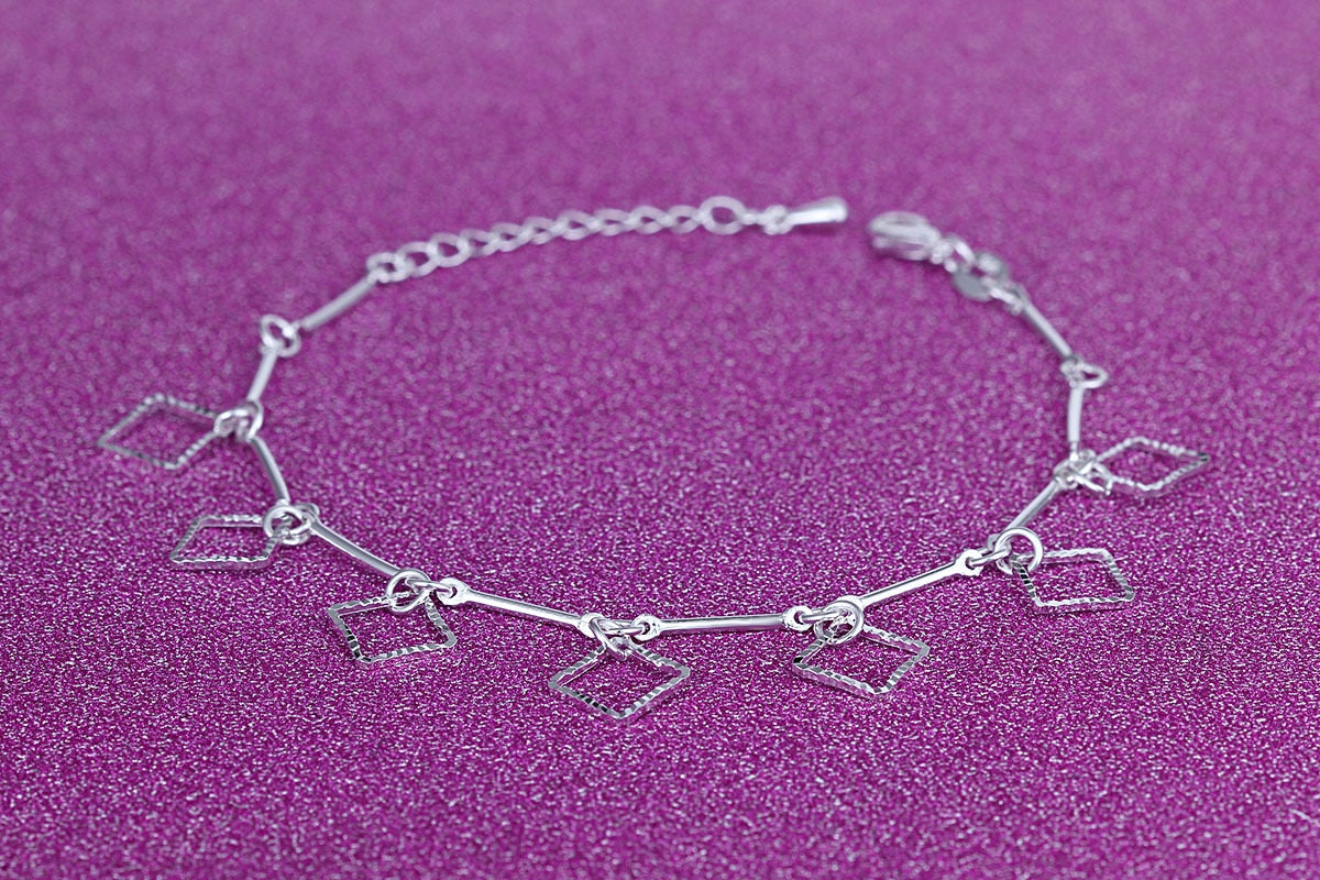 925 Sterling Silver Diamond-Studded Butterfly Bracelet