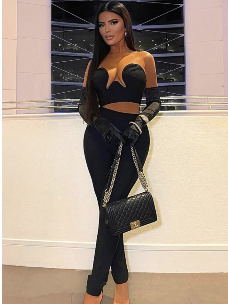 Women Strapless Tops Pants