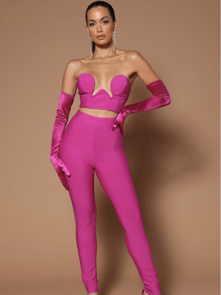 Women Strapless Tops Pants