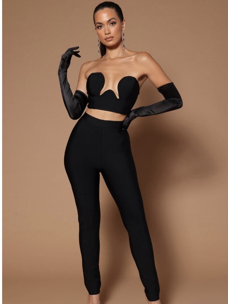 Women Strapless Tops Pants