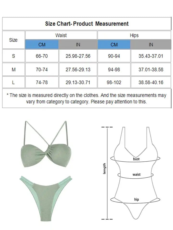 Two piece high cut bathing suit
