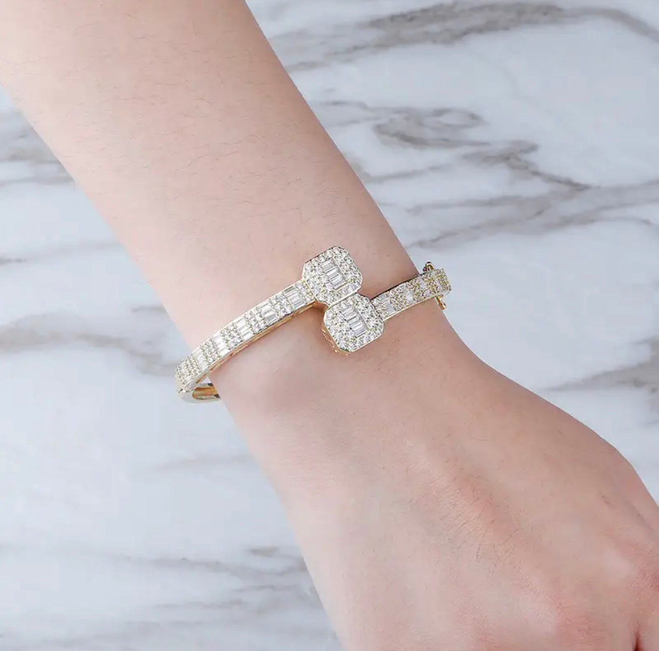 Iced out cubic zirconia bracelet