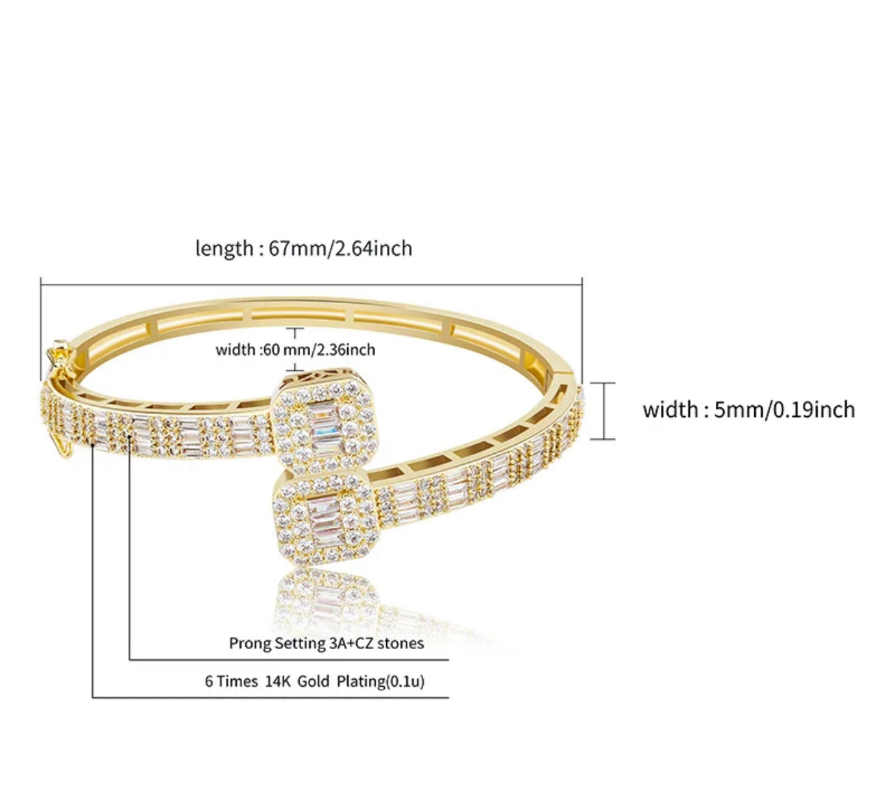 Iced out cubic zirconia bracelet