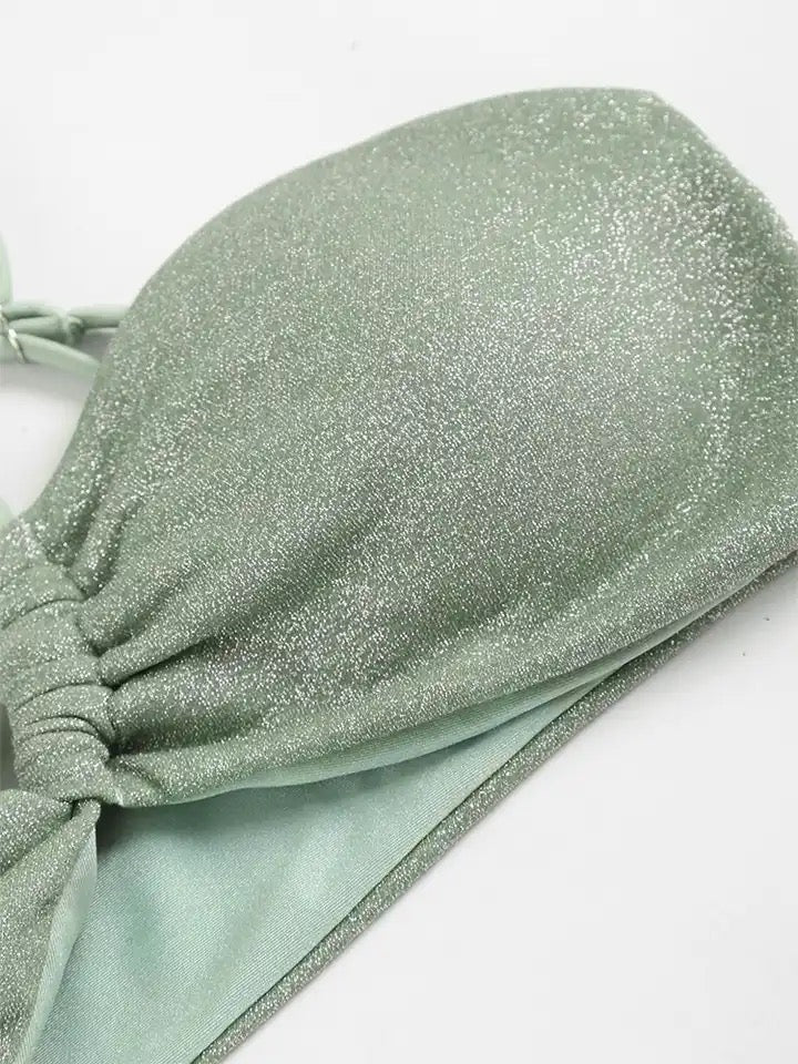 Two piece high cut bathing suit