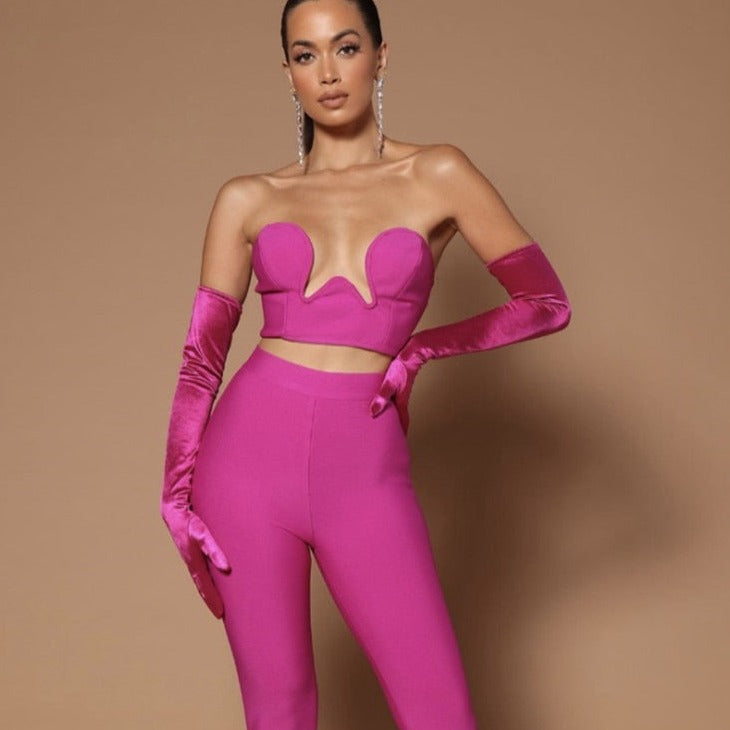 Women Strapless Tops Pants