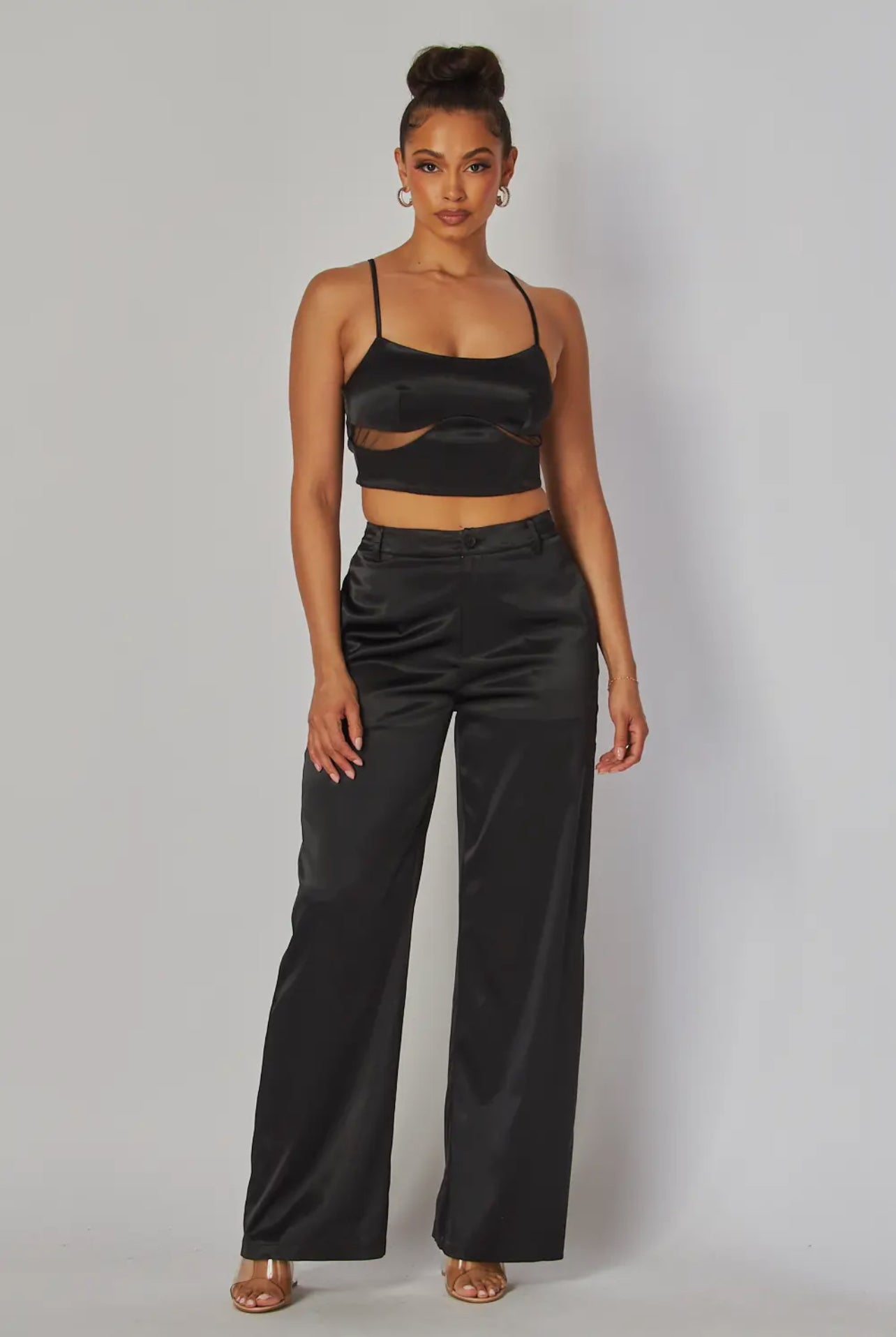 Wildflower Satin Cami Crop Top & Pants