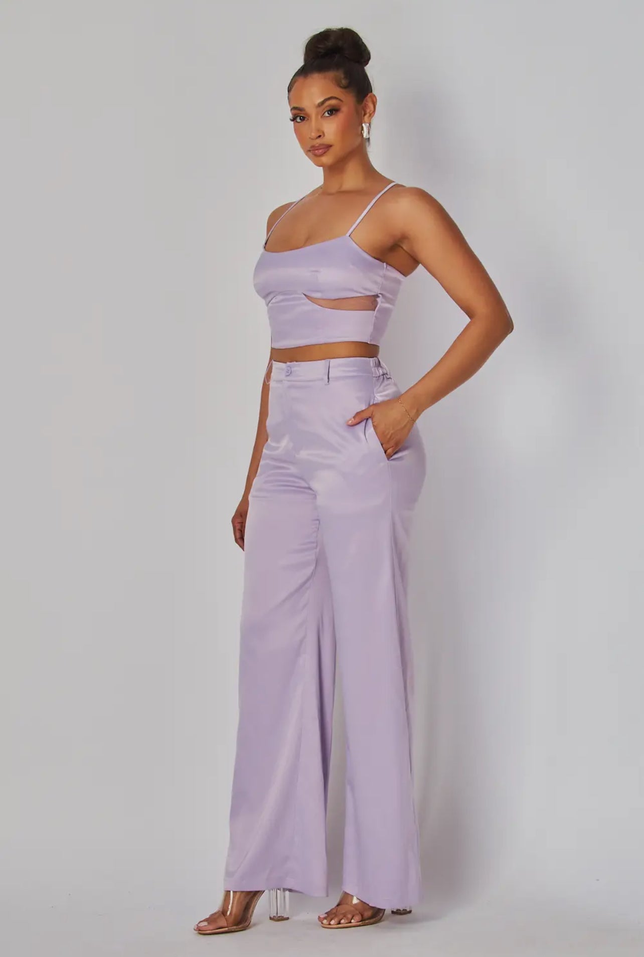 Wildflower Satin Cami Crop Top & Pants