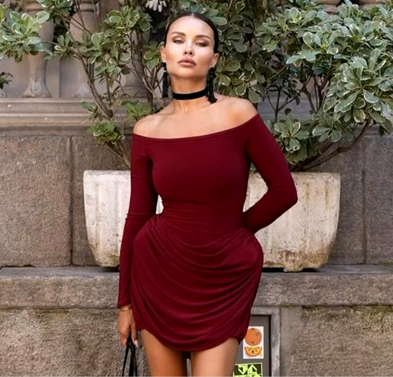 Sexy wine dress