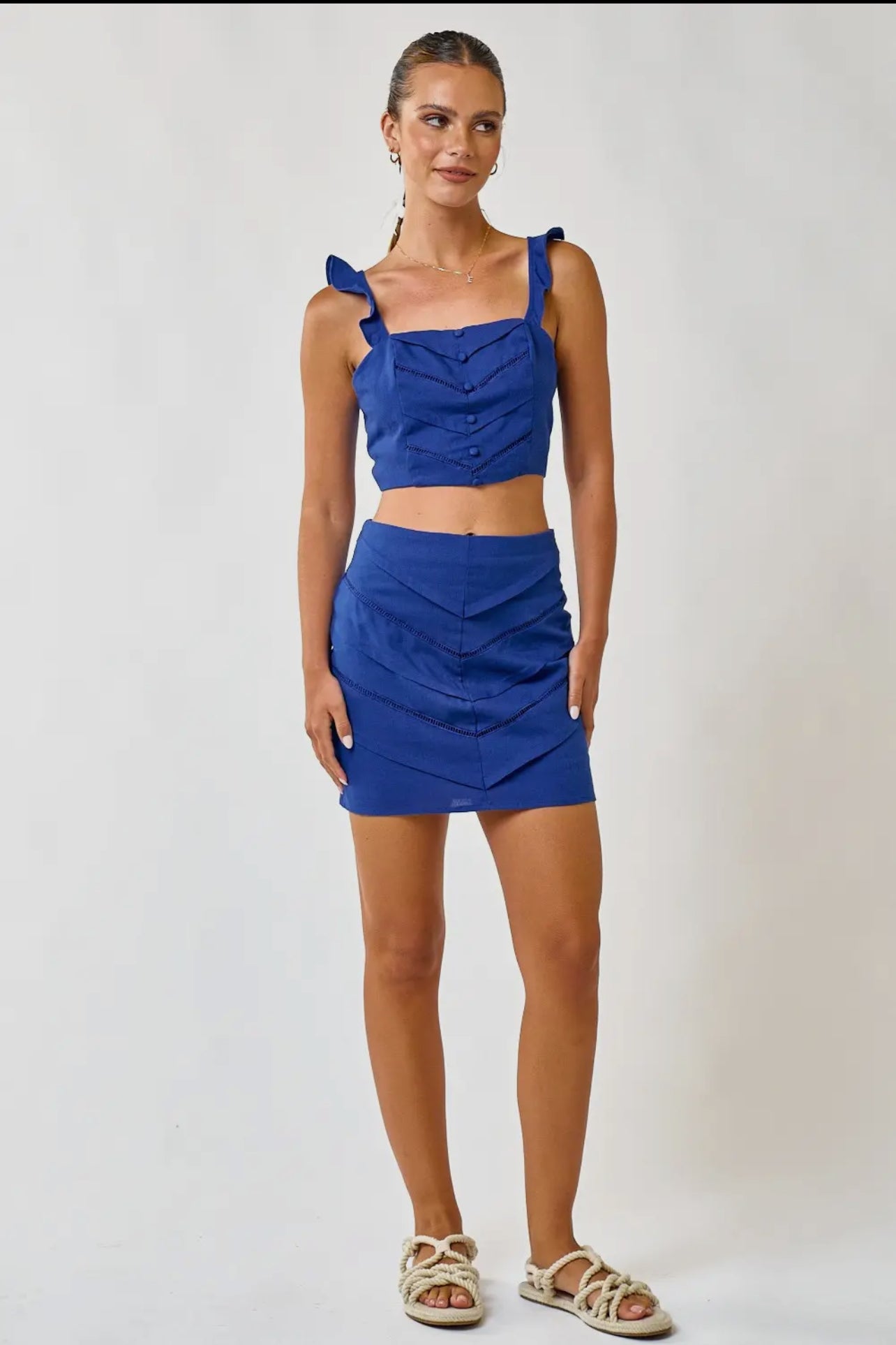 Ruffled Crop Top and Mini
Skirt Sets