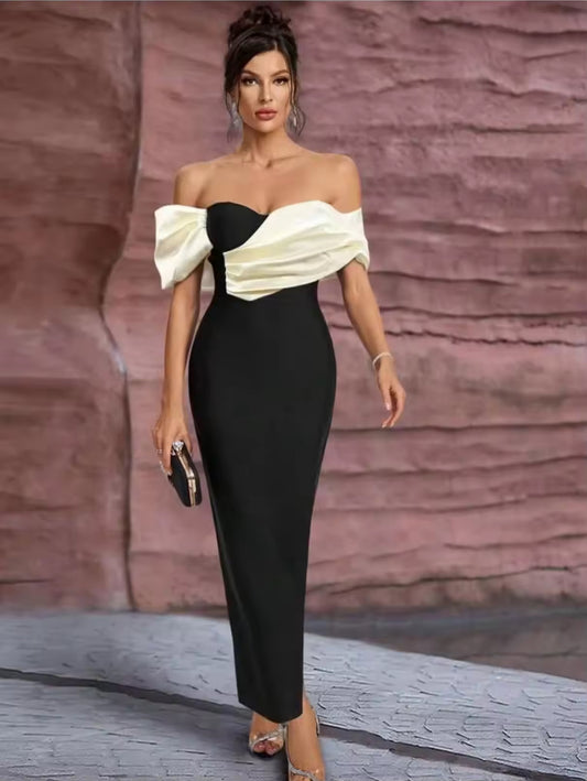 Ruffle shoulder dress