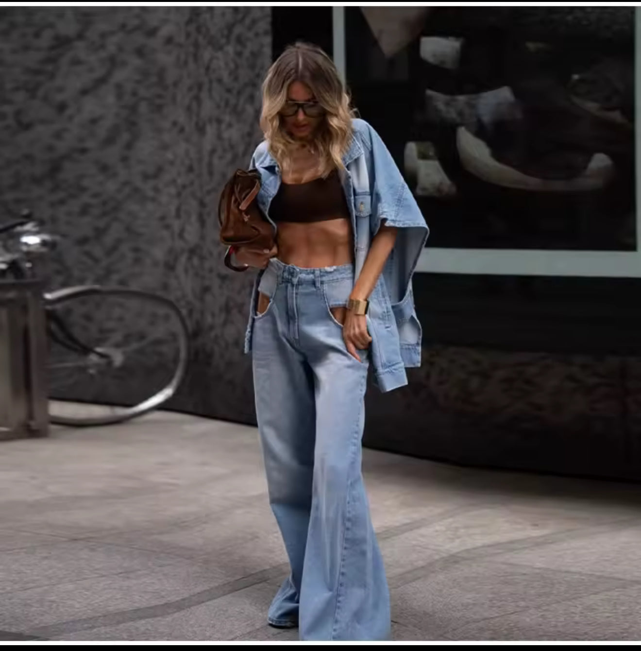 Denim coat set