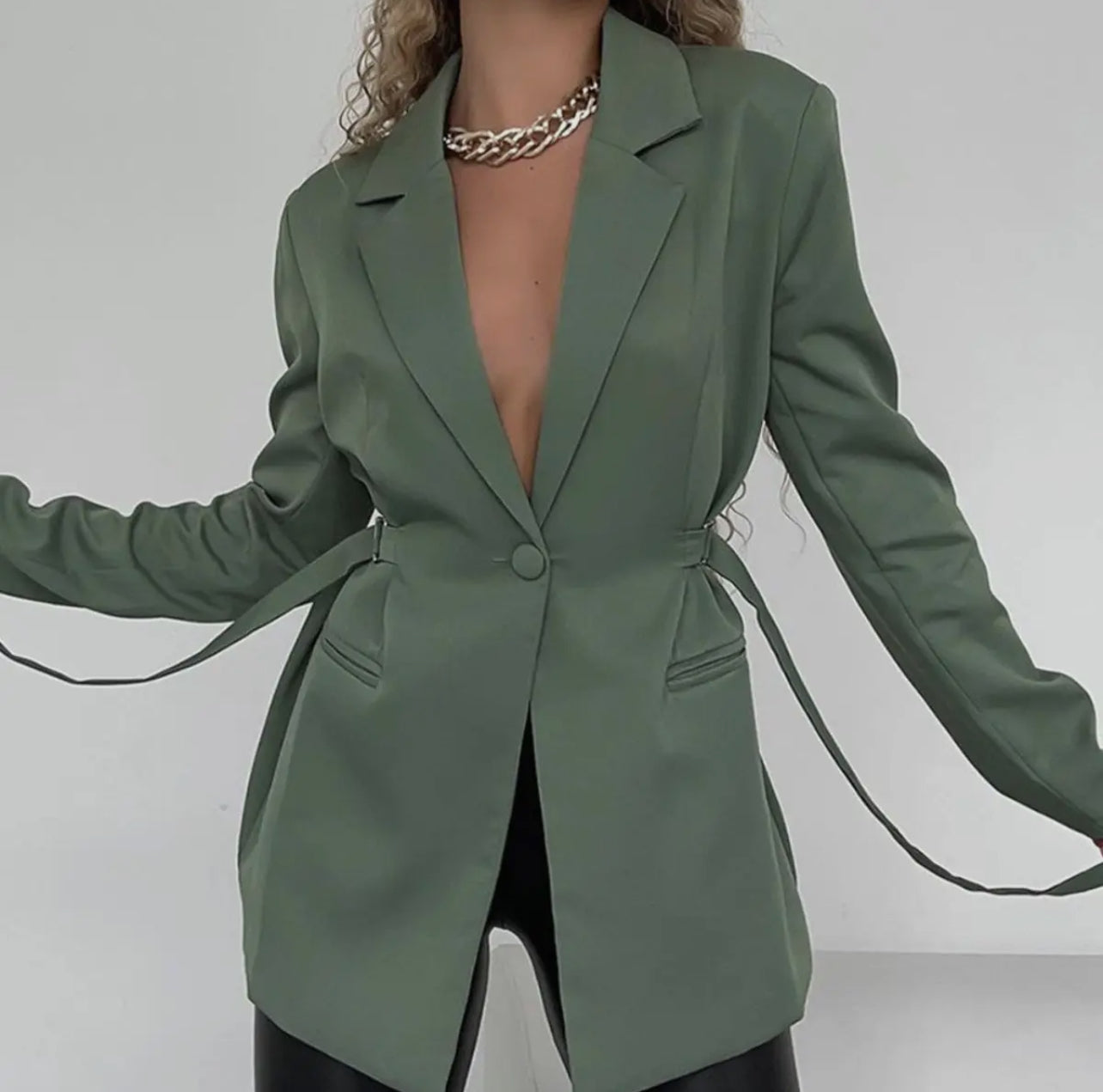 Belted blazer