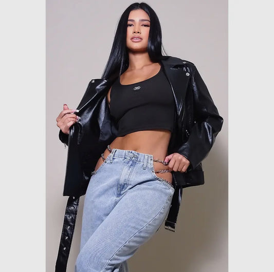 Something About You Oversized Moto
Leather Jacket