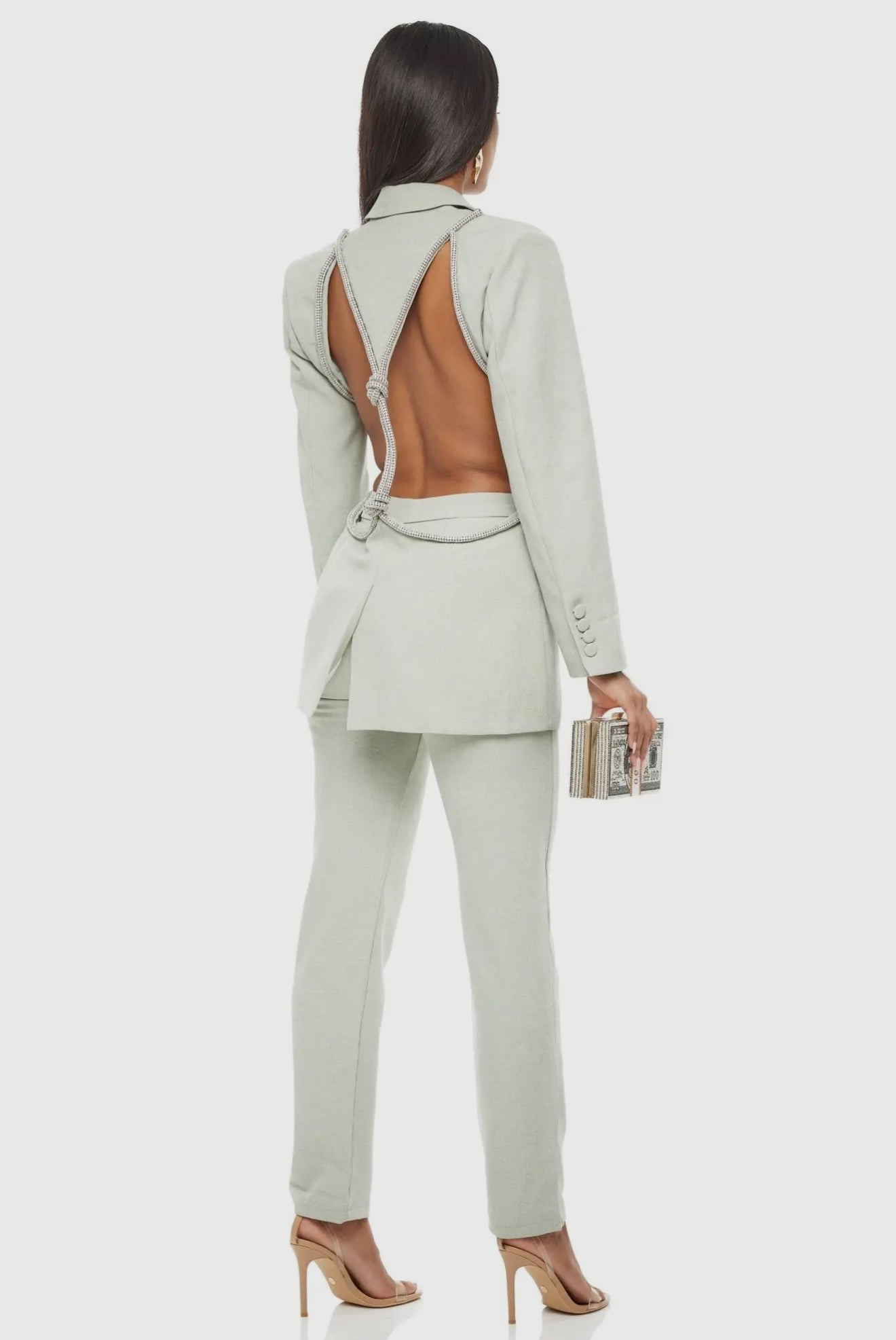 Backless Power Suit – Mint Elegance Set