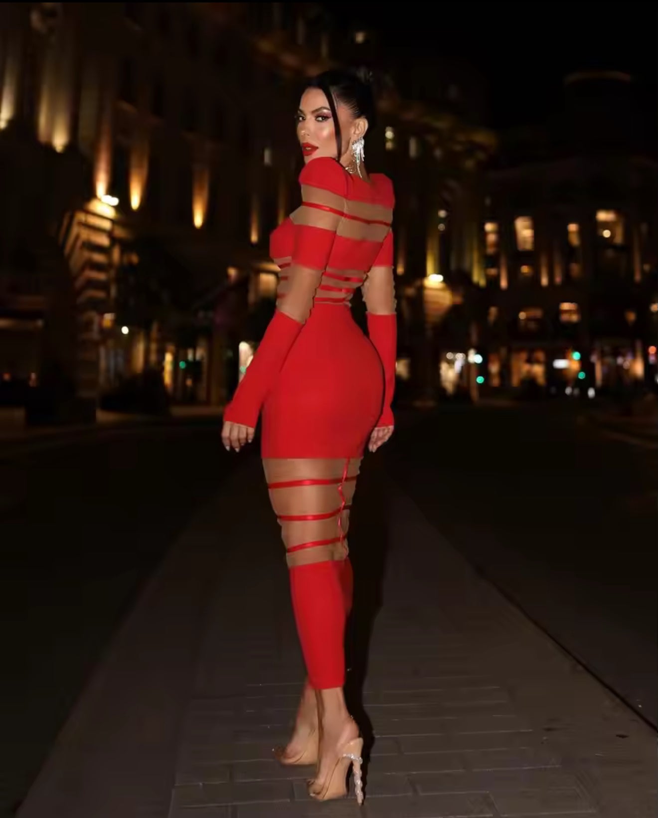 Sexy detailed mesh dress