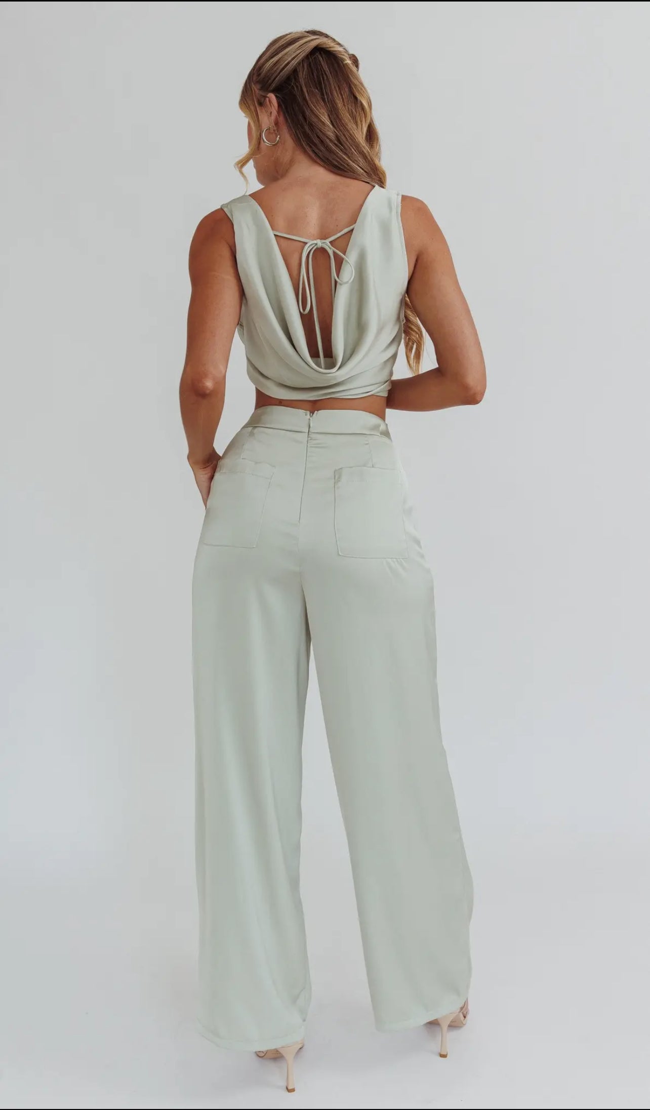 Two Piece Cowl Neck Top and Pants