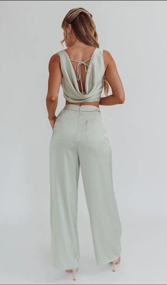 Two Piece Cowl Neck Top and Pants