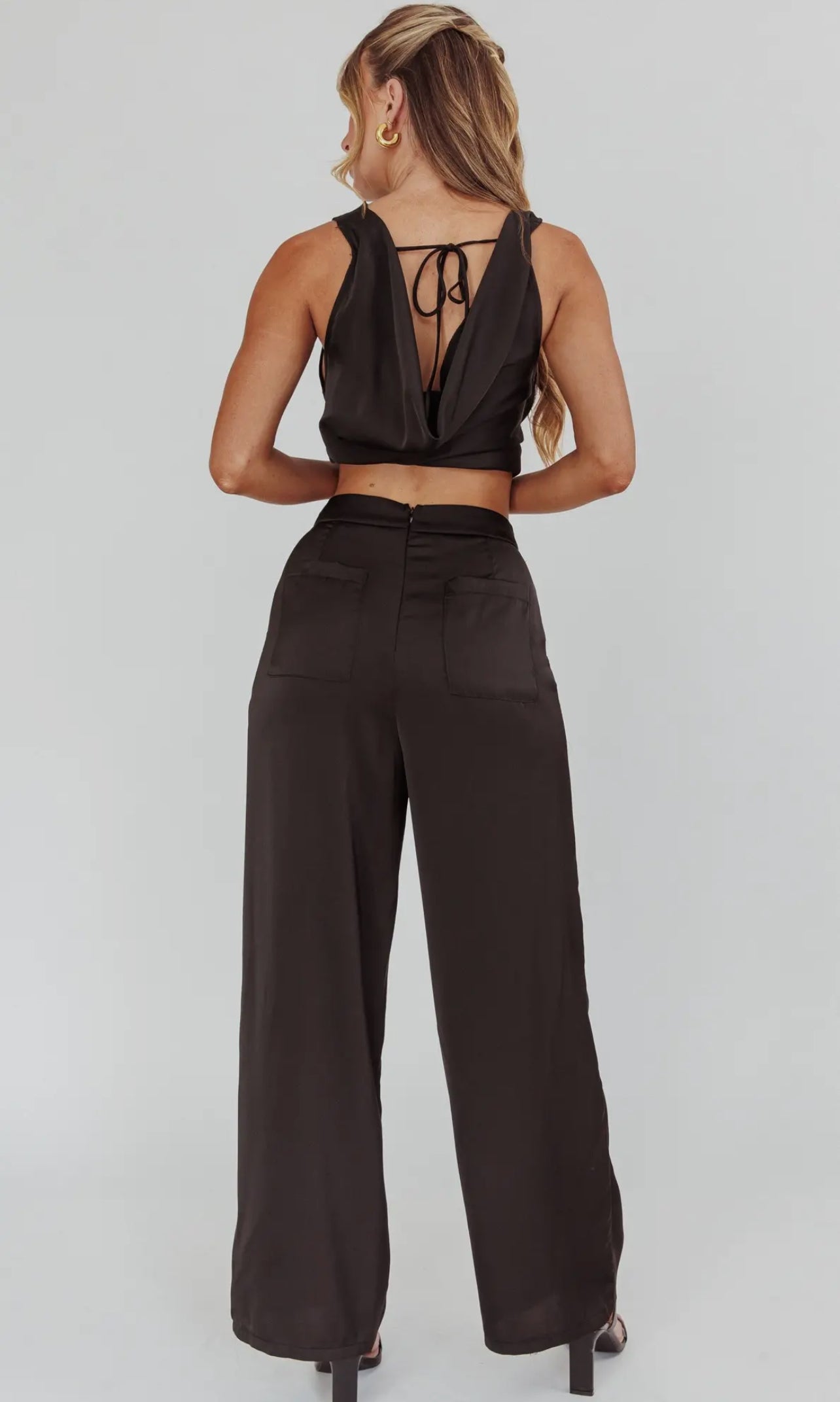 Two Piece Cowl Neck Top and Pants